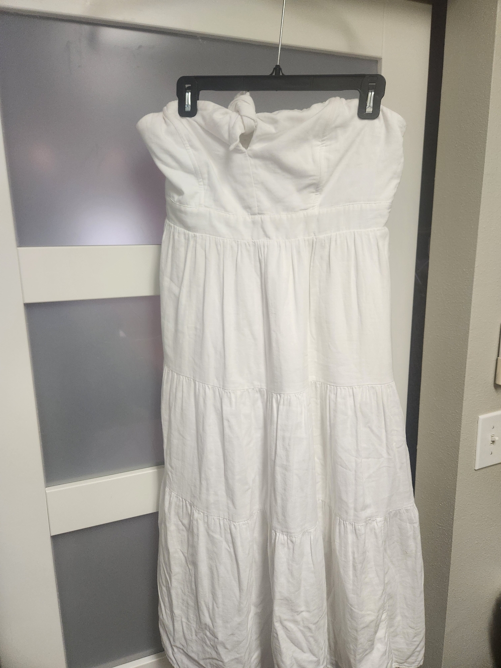 Universal Thread White Strapless Tiered Maxi Dress